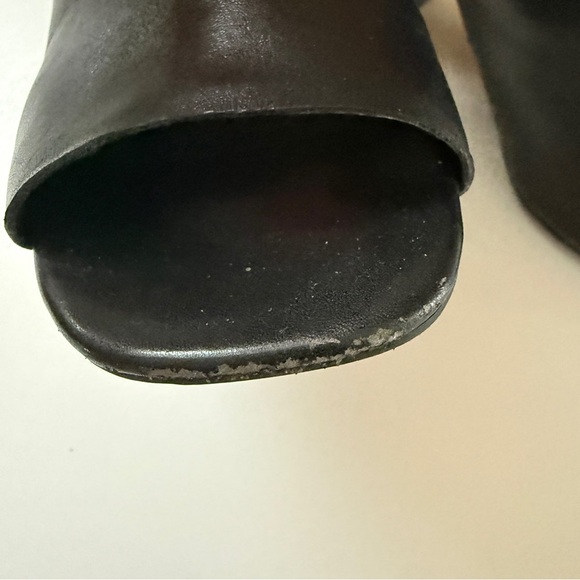 Franco Sarto Black Peep-Toe Block Heel Sandals - Picture 6 of 8